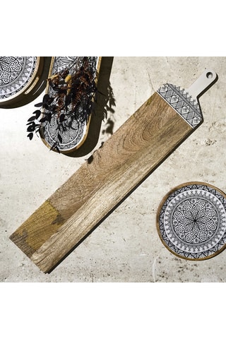 Bandeja de apresentação em madeira de mangueira - 100 x 20 x 1,5 cm
