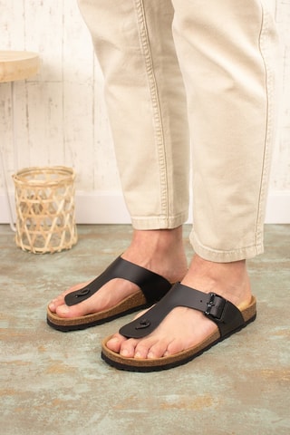 Sandales en cuir Noir