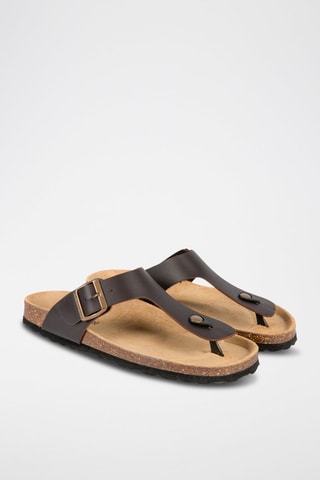 Sandales en cuir Marron