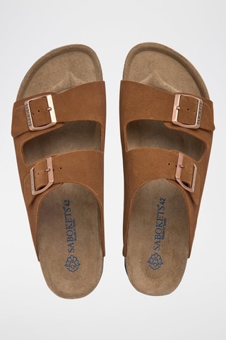 Mules en nubuck - Marron