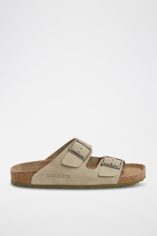 Mules en nubuck - Kaki