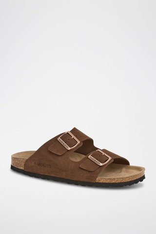 Mules en nubuck - Marron