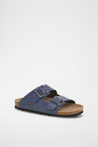 Mules en cuir - Bleu marine