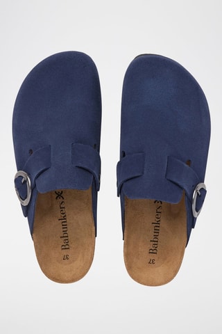 Sabot in pelle scamosciata - Navy