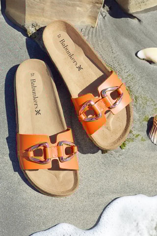 Mules en cuir - 
Orange