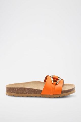 Mules en cuir - 
Orange