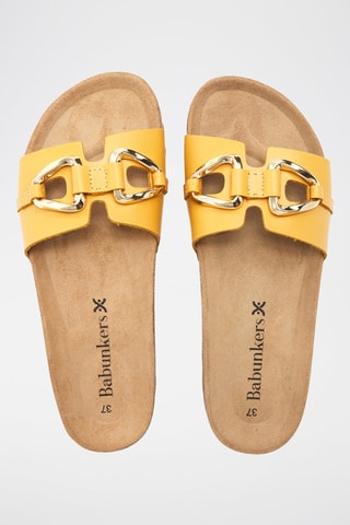 Mules en cuir - 
Jaune