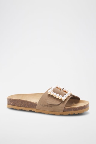 Mules en cuir - 
Marron