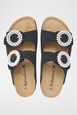 Mules en cuir - 
Noir