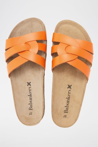 Mules en cuir - 
Orange