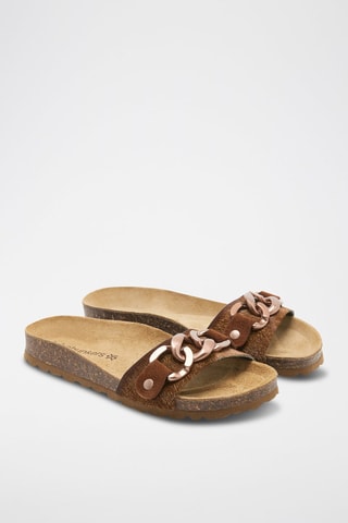 Mules en cuir Rosso Marron