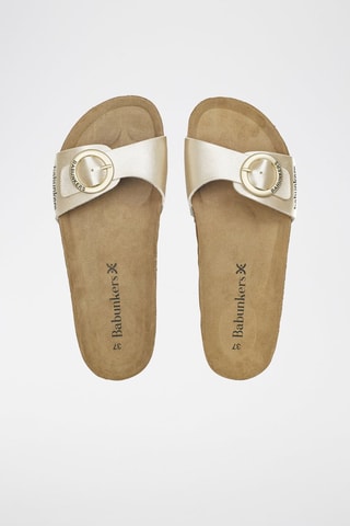 Mules en cuir 
Beige