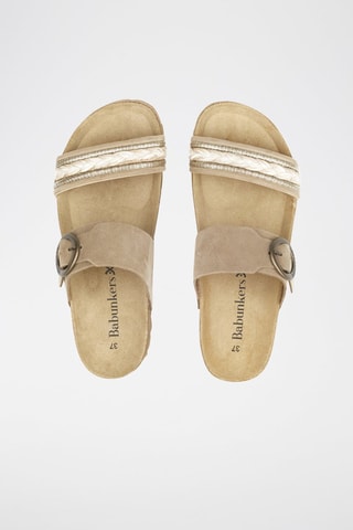 Mules en cuir 
Beige