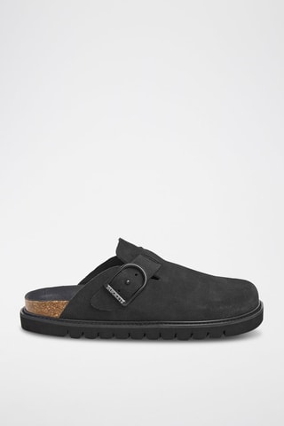 Sabot in pelle scamosciata - Nero