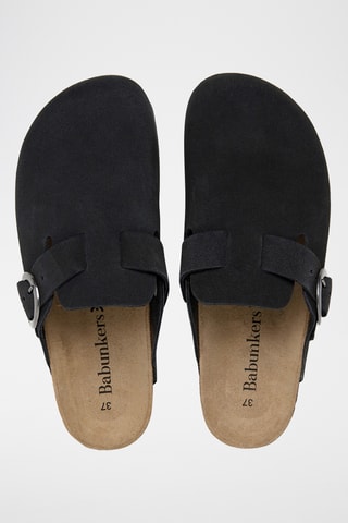 Sabot in pelle scamosciata - Nero