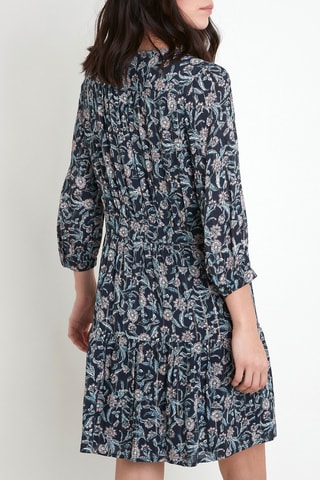 Vestido camisero Azul marino y rosa