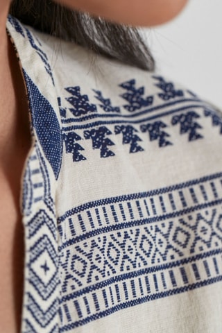 Vestido midi Cerise - Crudo y azul