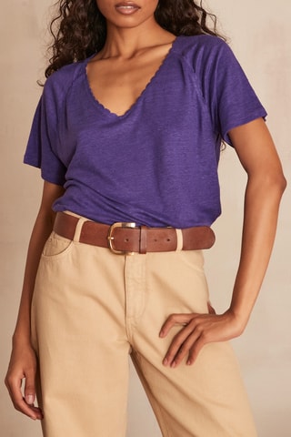 Camiseta de lino - Violeta