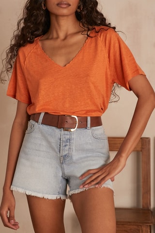 Camiseta de lino - Naranja