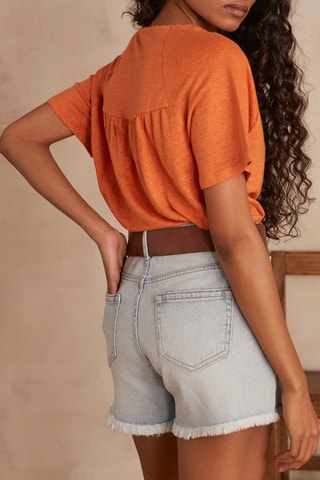 Camiseta de lino - Naranja