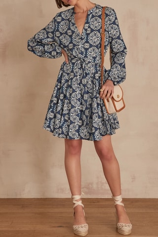 Vestido trapecio - Azul