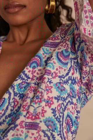 Vestido largo - Azul rey y violeta