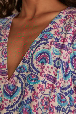 Vestido largo - Azul rey y violeta