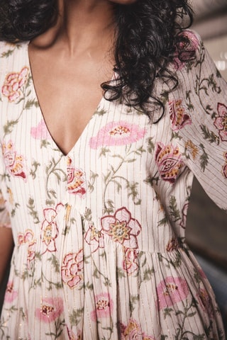 Vestido evasé - Rosa