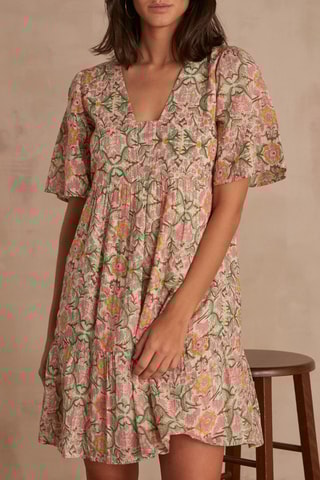 Vestido evasé - Rosa