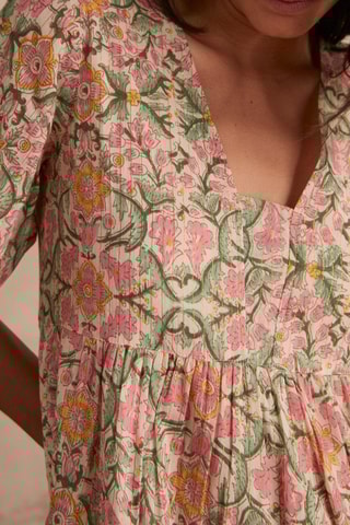 Vestido evasé - Rosa