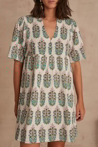 Vestido trapecio - Blanco