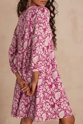 Vestido evasé - Fucsia