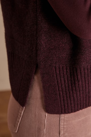 Pull sans manches en poils de yack et laine - Bordeaux