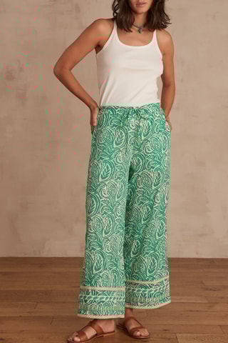 Pantalón ancho - Verde claro