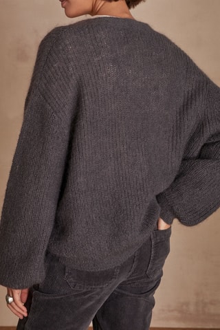 Cárdigan de mohair y lana - Gris oscuro
