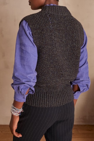 Chaleco de lana y alpaca - Antracita