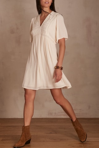 Vestido recto - Crudo