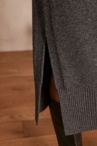 Robe pull en laine et poils de yack - Gris foncé