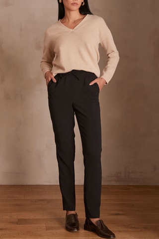 Pantalón pitillo de tiro alto - Negro