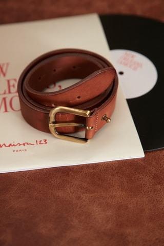 Cinturón de piel - Marrón oscuro