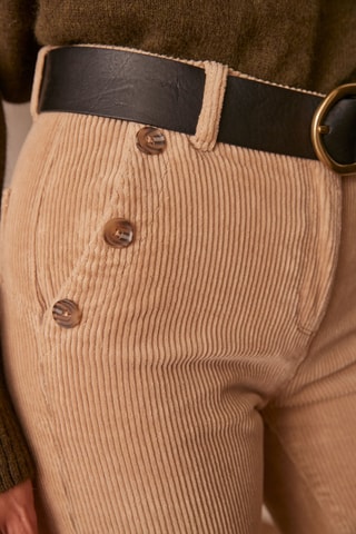 Pantalón flare de terciopelo - Beige