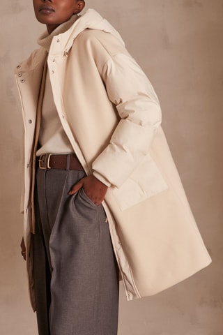 Abrigo con capucha - Beige