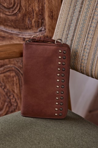 Bolso de mano de piel - Camel