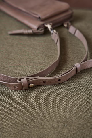 Bolso de mano de piel - Topo oscuro