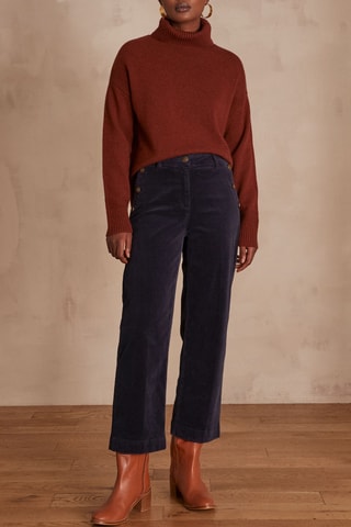 Pantalón ancho de pana - Azul marino