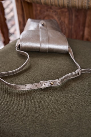 Bandolera de piel - Plateado