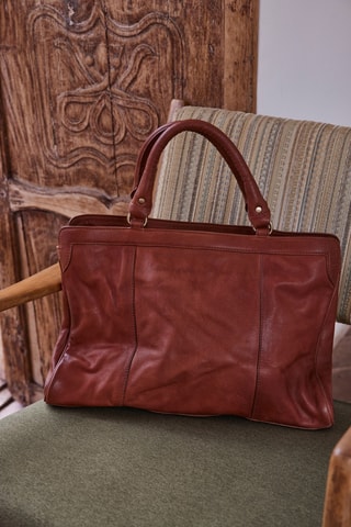 Bolso shopper de piel - Camel