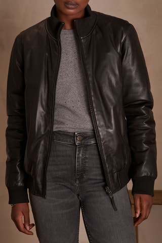 Chaqueta reversible de piel de cordero - Negro