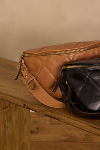 Bandolera de piel - Camel