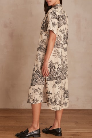 Vestido camisero de lino - Crudo